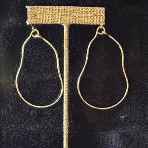 Park Lane Gold Hammered Teardrop Hoop Earrings